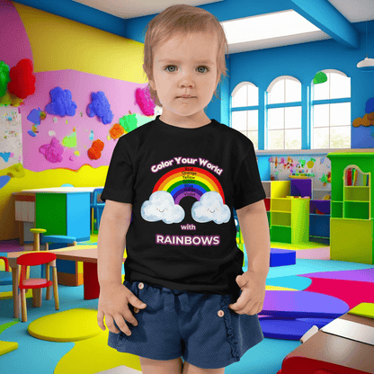 Rainbow Revel: Toddler's Color-Learning Short Sleeve Tee  (Unisex)