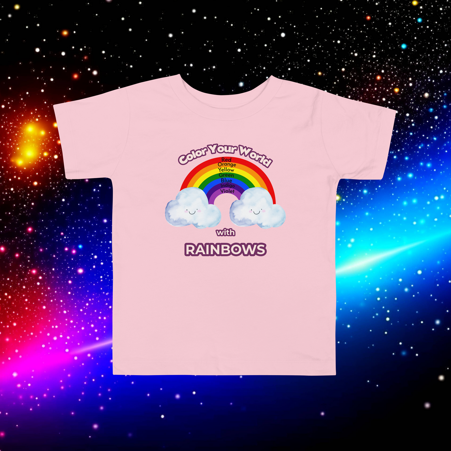 Rainbow Revel: Toddler's Color-Learning Short Sleeve Tee  (Unisex)