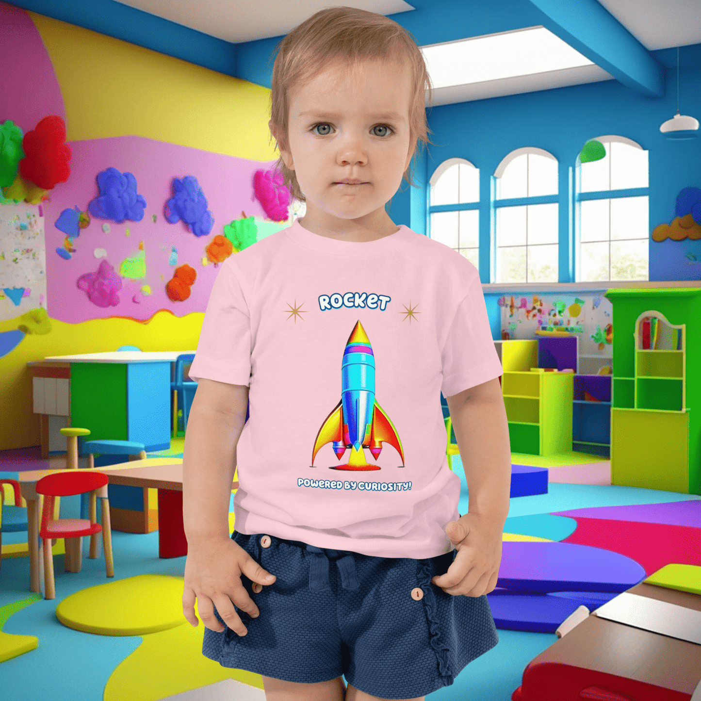 Rocket-Powered Curiosity: Educational Toddler Tee!  (Unisex)