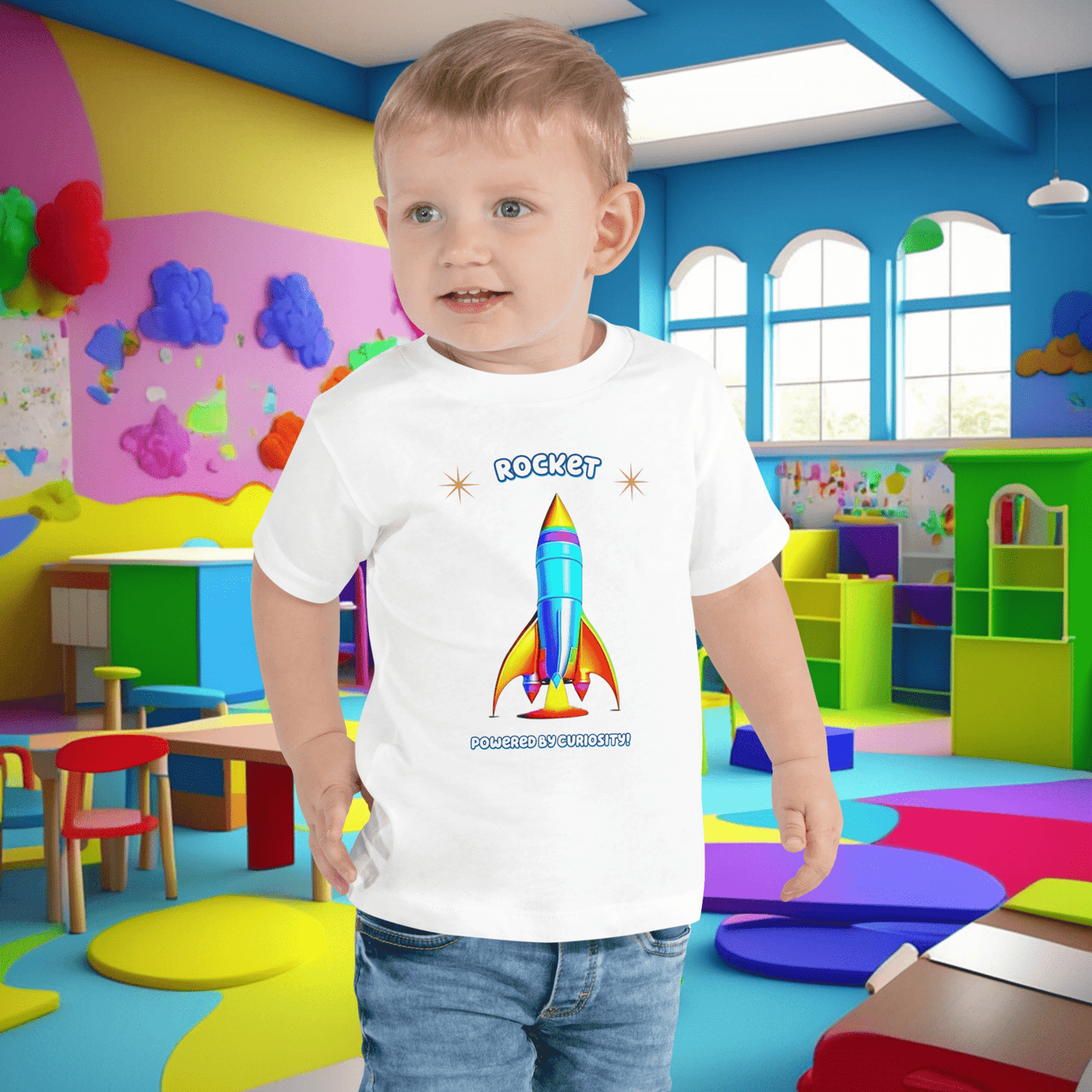 Rocket-Powered Curiosity: Educational Toddler Tee!  (Unisex)