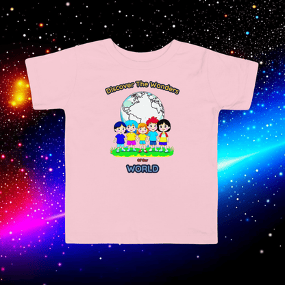 "Discover The Wonders Of Our World" Toddler Short Sleeve Tee - Ignite Curiosity and Explore with Style! (Unisex)