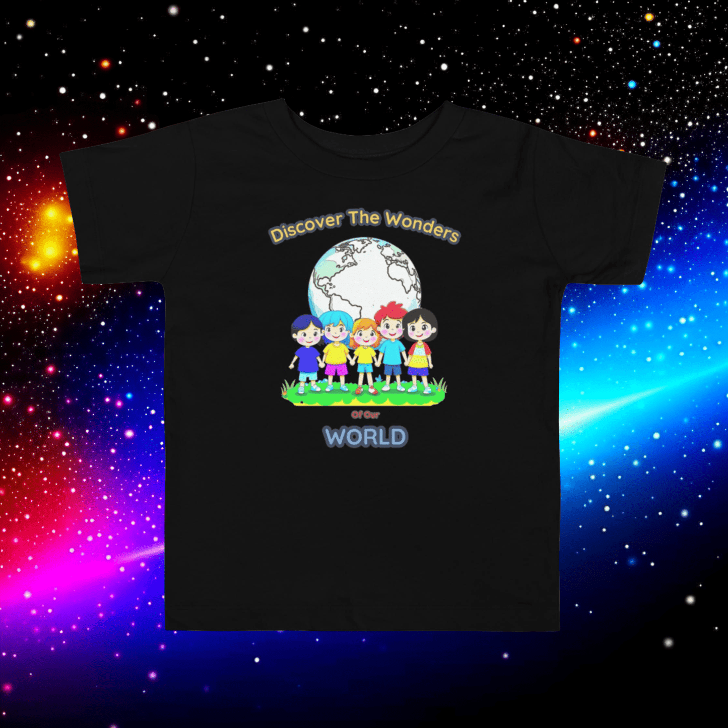 "Discover The Wonders Of Our World" Toddler Short Sleeve Tee - Ignite Curiosity and Explore with Style! (Unisex)