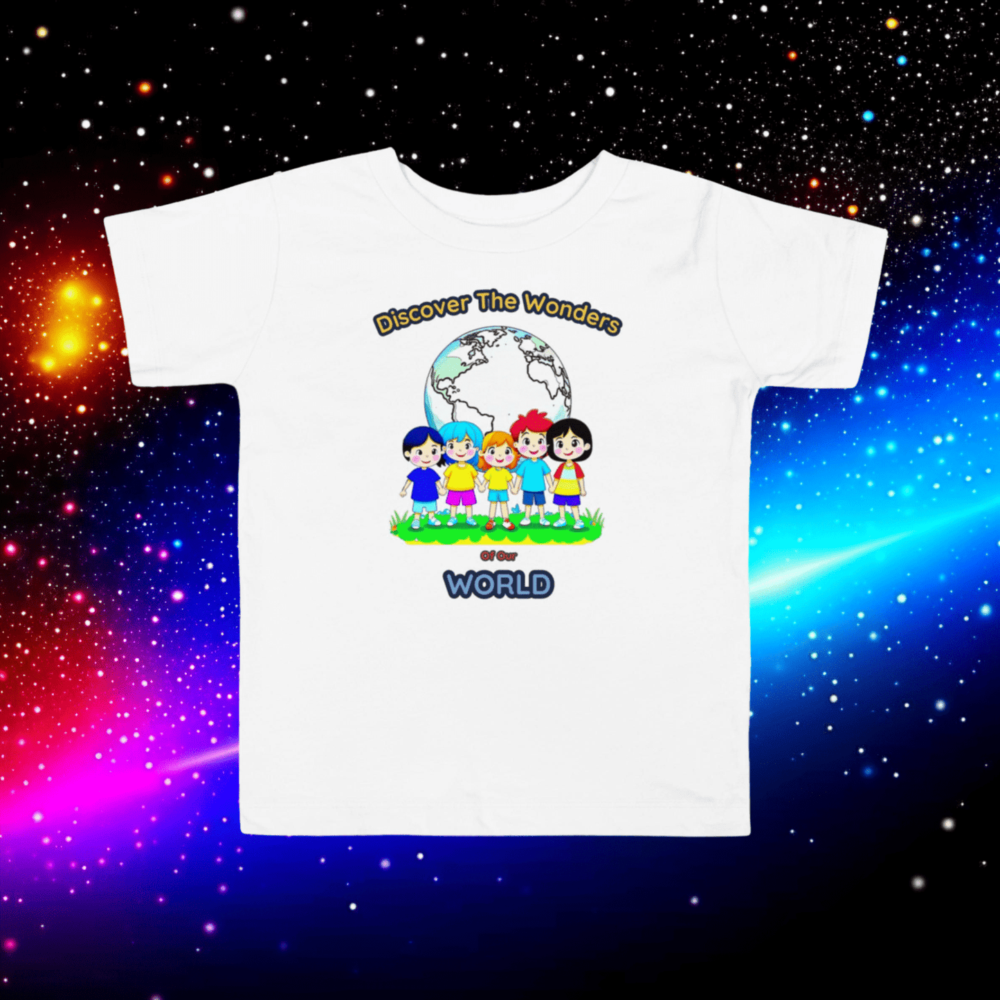 "Discover The Wonders Of Our World" Toddler Short Sleeve Tee - Ignite Curiosity and Explore with Style! (Unisex)