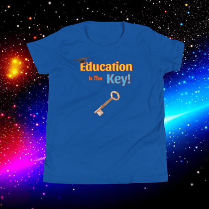 Education is the Key! Youth Short Sleeve T-Shirt - Unlocking the Path to Success!  (Unisex)