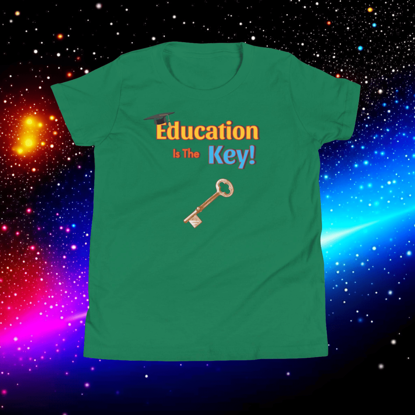 Education is the Key! Youth Short Sleeve T-Shirt - Unlocking the Path to Success!  (Unisex)