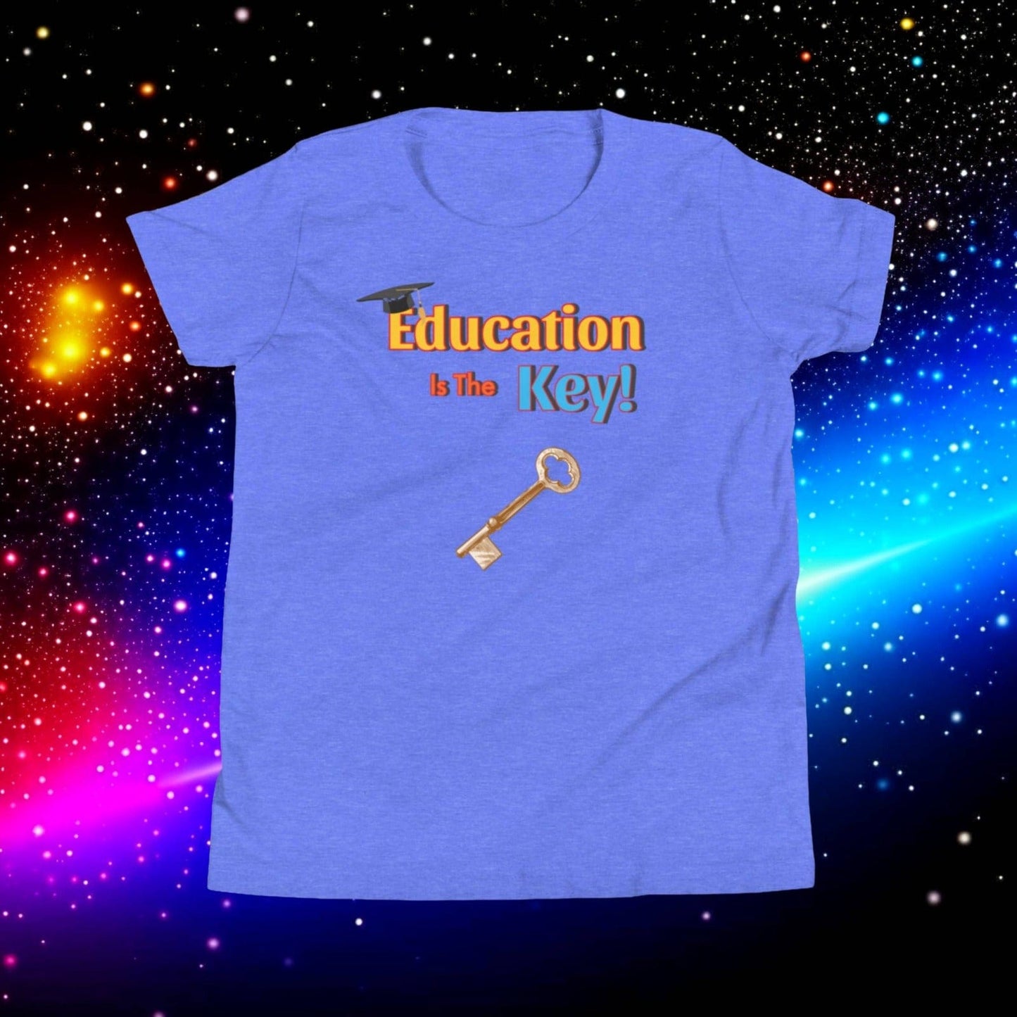 Education is the Key! Youth Short Sleeve T-Shirt - Unlocking the Path to Success!  (Unisex)