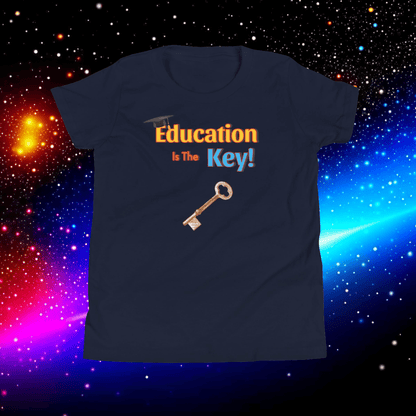 Education is the Key! Youth Short Sleeve T-Shirt - Unlocking the Path to Success!  (Unisex)