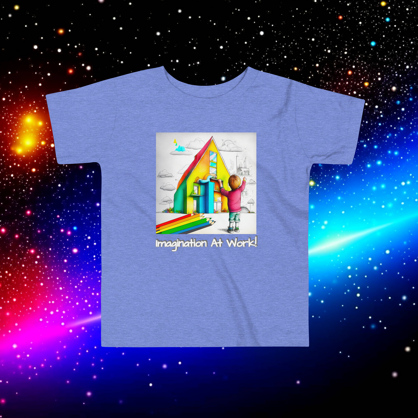 Imagination At Work! Educational Toddler Short Sleeve Tee - Spark Creativity!  (Unisex)