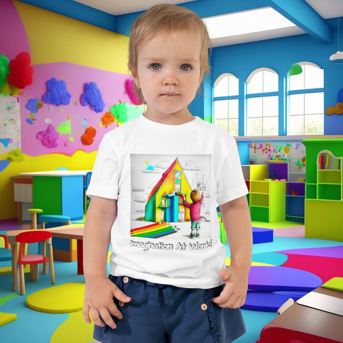 Imagination At Work! Educational Toddler Short Sleeve Tee - Spark Creativity!  (Unisex)