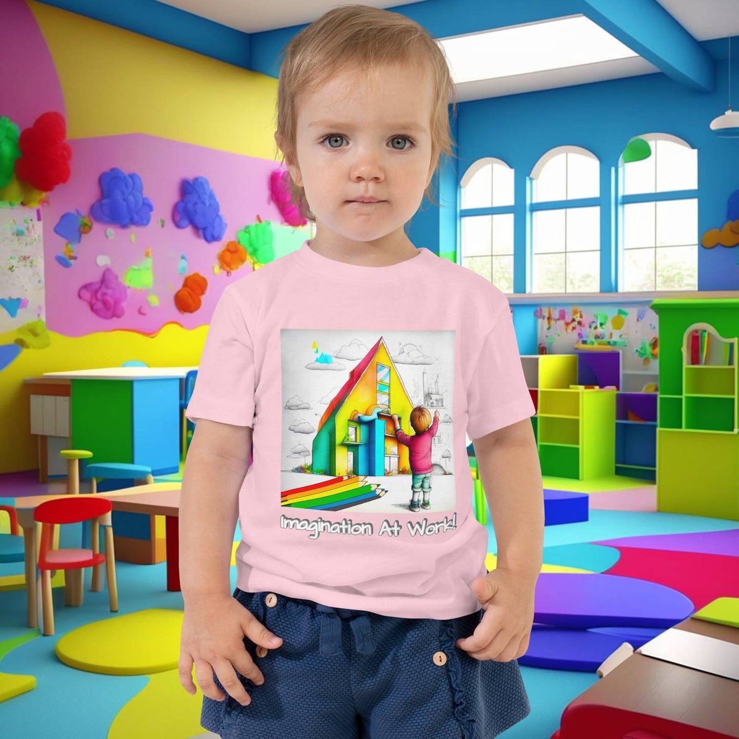 Imagination At Work! Educational Toddler Short Sleeve Tee - Spark Creativity!  (Unisex)