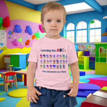 Alphabet Adventure Toddler Short Sleeve Tee: Learning Through Letters and Imagination  (Unisex)