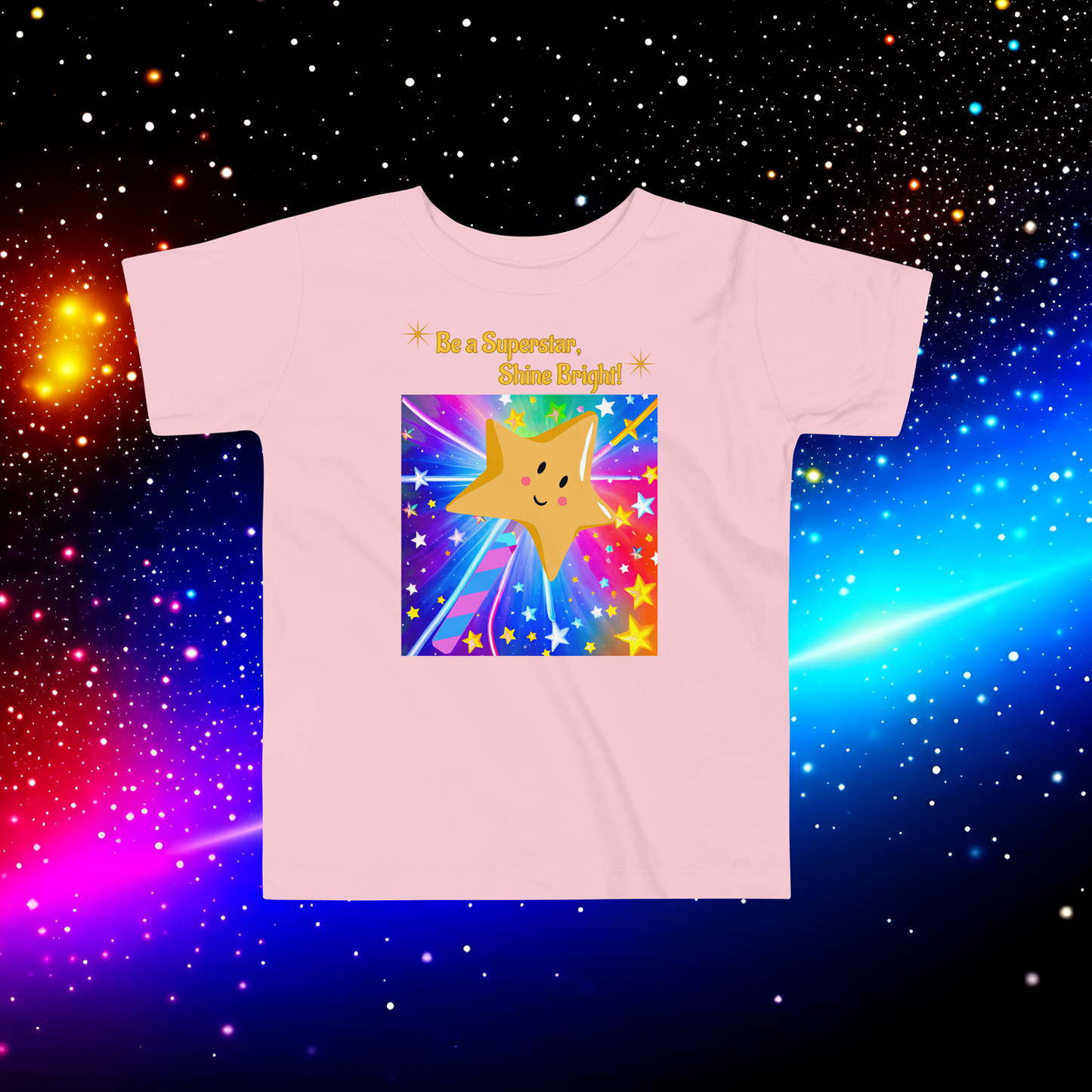 Be a Superstar, Shine Bright! Toddler Short Sleeve Tee - Embrace Uniqueness and Confidence!  (Unisex)