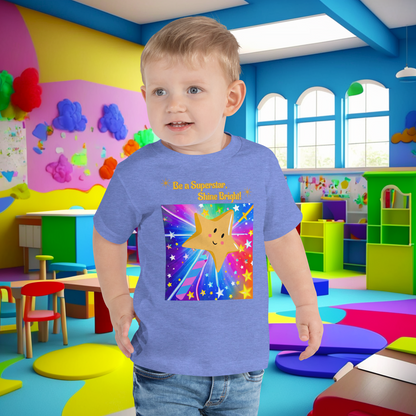 Be a Superstar, Shine Bright! Toddler Short Sleeve Tee - Embrace Uniqueness and Confidence!  (Unisex)