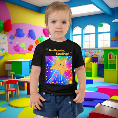 Be a Superstar, Shine Bright! Toddler Short Sleeve Tee - Embrace Uniqueness and Confidence!  (Unisex)