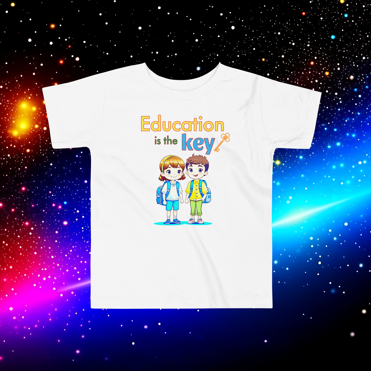 Education is the Key! Toddler Short Sleeve Tee - Unlocking Young Minds for a Bright Future!  (Unisex)