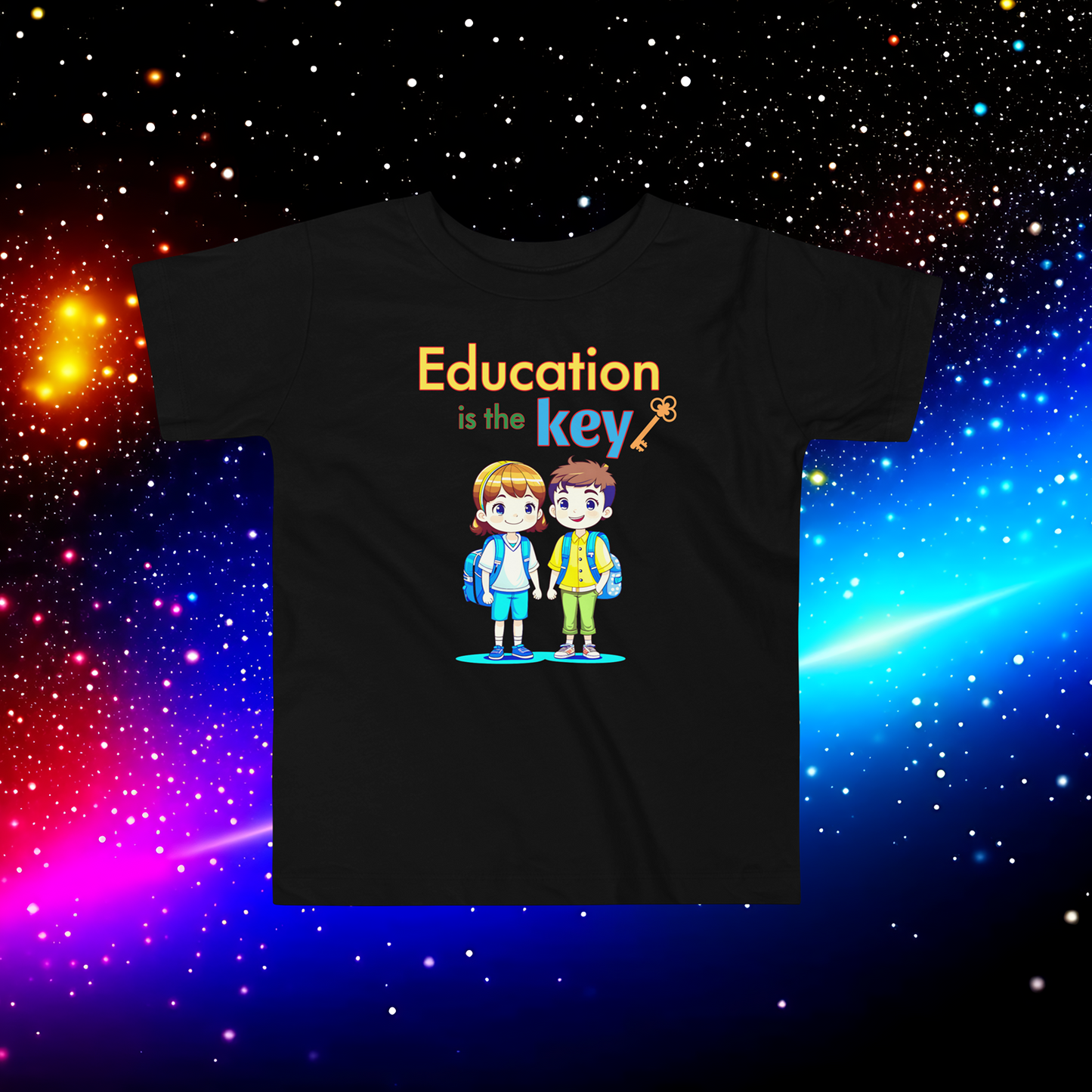 Education is the Key! Toddler Short Sleeve Tee - Unlocking Young Minds for a Bright Future!  (Unisex)