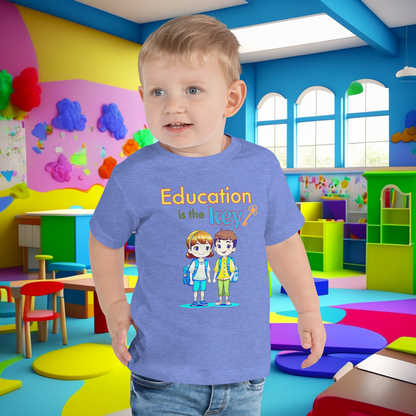 Education is the Key! Toddler Short Sleeve Tee - Unlocking Young Minds for a Bright Future!  (Unisex)