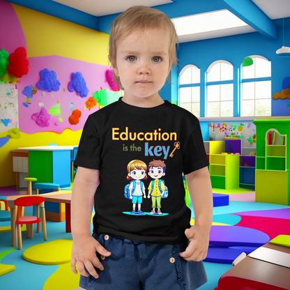 Education is the Key! Toddler Short Sleeve Tee - Unlocking Young Minds for a Bright Future!  (Unisex)