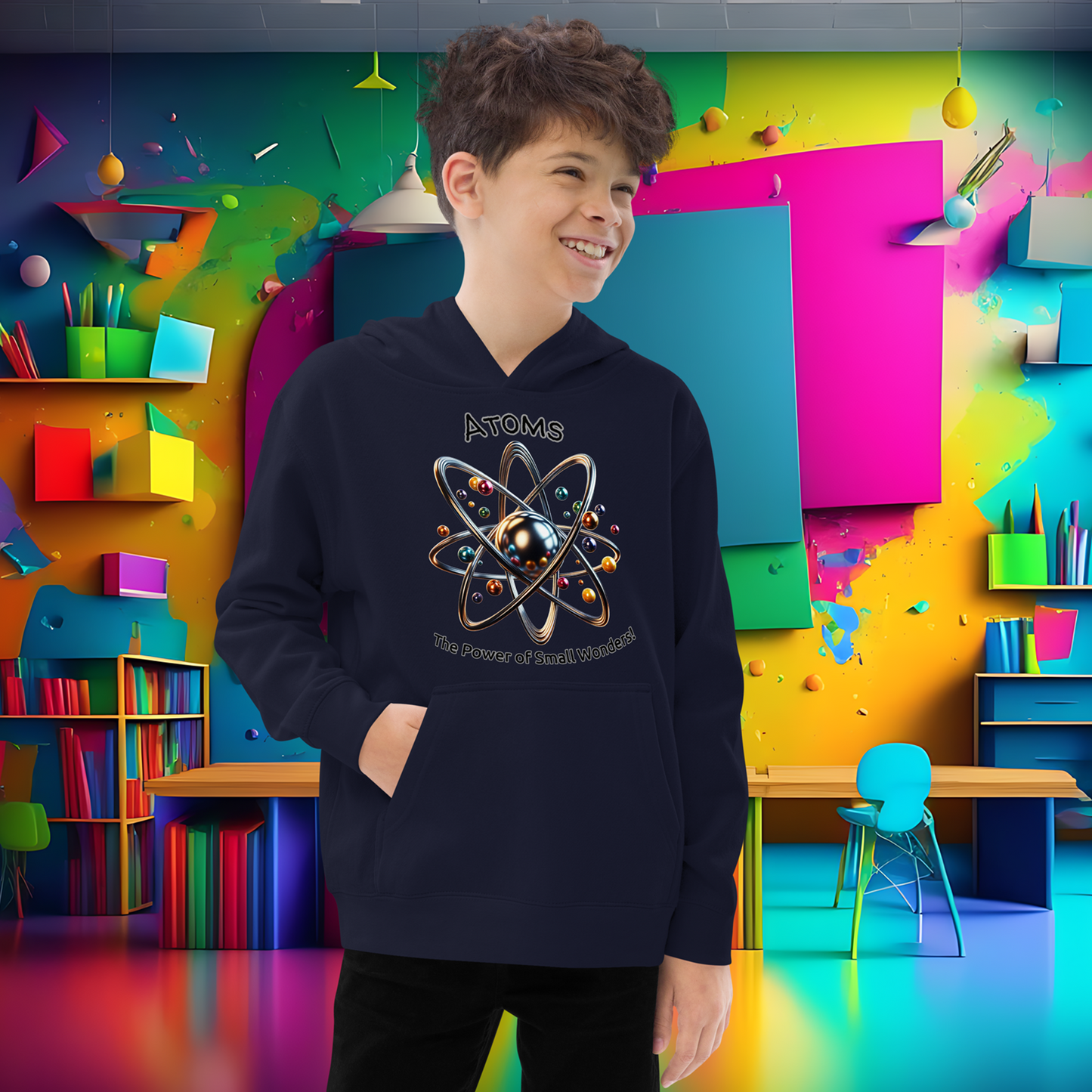 Micro Marvels: Kids' Atom Power Fleece Hoodie  (Unisex)