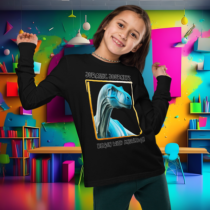 Brontosaurus Adventure Youth Long Sleeve Tee – Prehistoric Playtime!  (Unisex)