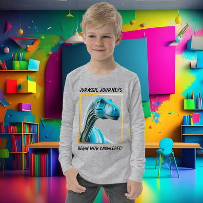 Brontosaurus Adventure Youth Long Sleeve Tee – Prehistoric Playtime!  (Unisex)