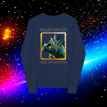 Stegosaurus Knowledge Quest - Youth Long Sleeve Tee  (Unisex)