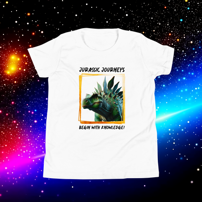 Stegosaurus Knowledge Quest - Youth Short Sleeve T-Shirt  (Unisex)