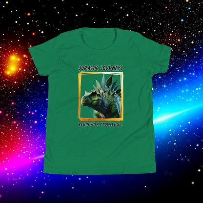 Stegosaurus Knowledge Quest - Youth Short Sleeve T-Shirt  (Unisex)