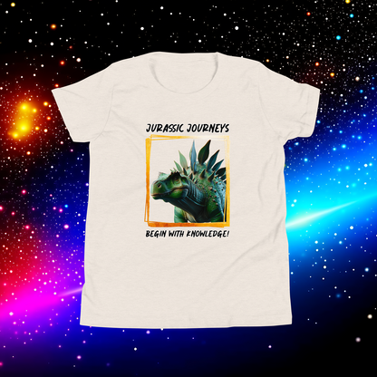 Stegosaurus Knowledge Quest - Youth Short Sleeve T-Shirt  (Unisex)