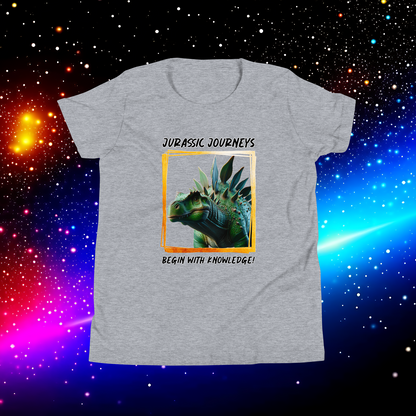 Stegosaurus Knowledge Quest - Youth Short Sleeve T-Shirt  (Unisex)