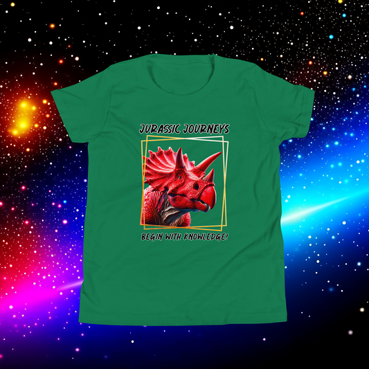 Triceratops Trek: Jurassic Journeys Youth Short Sleeve T-Shirt  (Unisex)