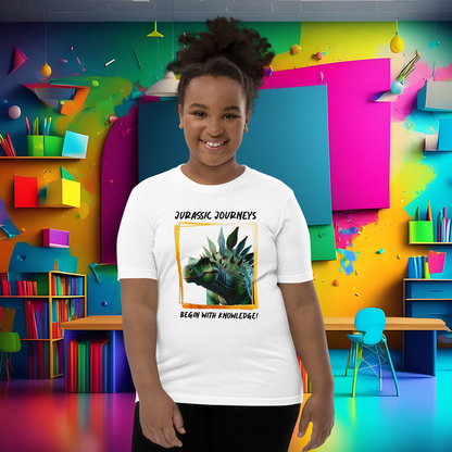 Stegosaurus Knowledge Quest - Youth Short Sleeve T-Shirt  (Unisex)