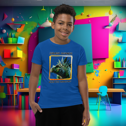 Stegosaurus Knowledge Quest - Youth Short Sleeve T-Shirt  (Unisex)