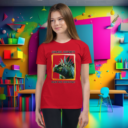 Stegosaurus Knowledge Quest - Youth Short Sleeve T-Shirt  (Unisex)