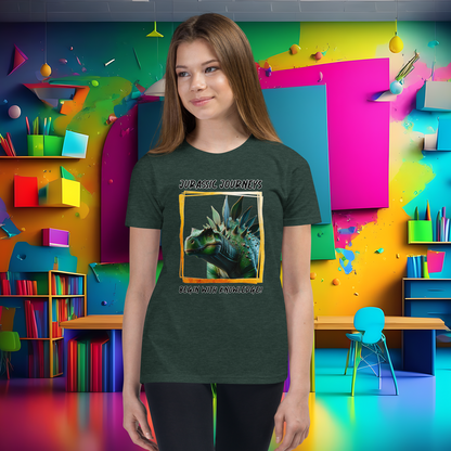 Stegosaurus Knowledge Quest - Youth Short Sleeve T-Shirt  (Unisex)