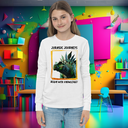 Stegosaurus Knowledge Quest - Youth Long Sleeve Tee  (Unisex)