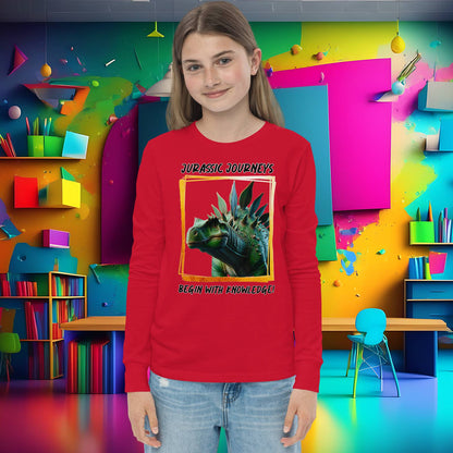 Stegosaurus Knowledge Quest - Youth Long Sleeve Tee  (Unisex)