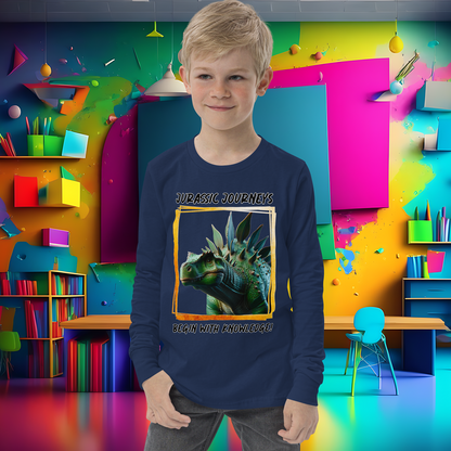 Stegosaurus Knowledge Quest - Youth Long Sleeve Tee  (Unisex)