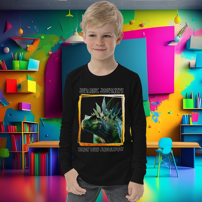 Stegosaurus Knowledge Quest - Youth Long Sleeve Tee  (Unisex)