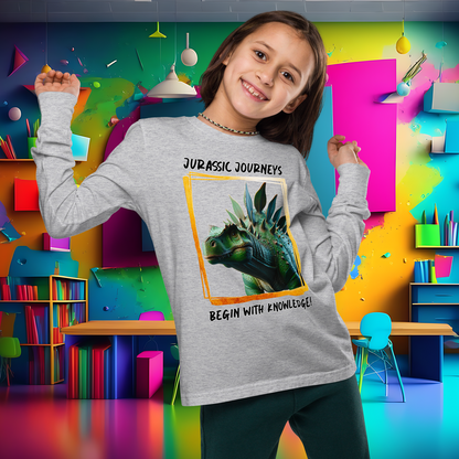 Stegosaurus Knowledge Quest - Youth Long Sleeve Tee  (Unisex)