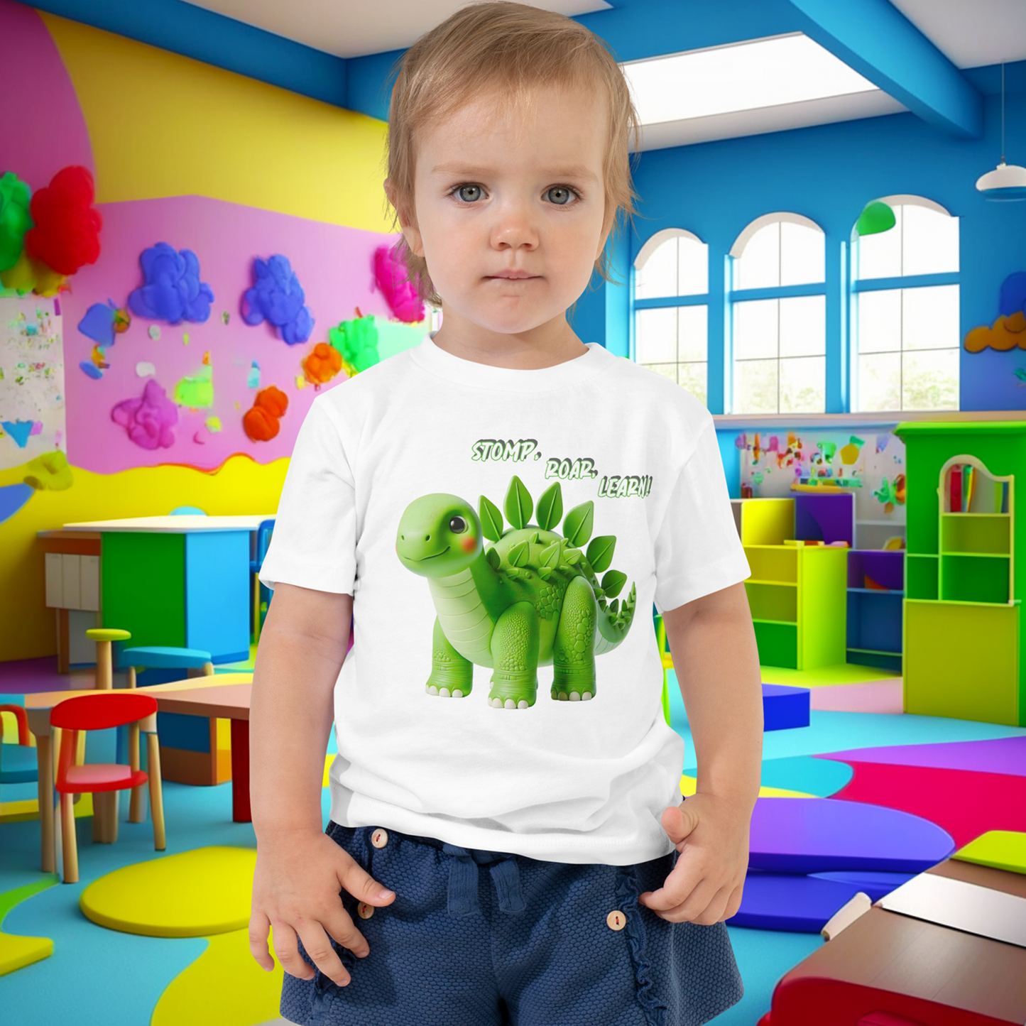 Stomp, Roar, Learn! - Stegosaurus Toddler Tee  (Unisex)