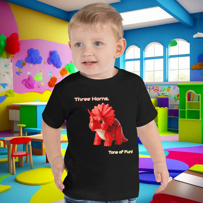 Triceratops Play Toddler Short Sleeve Tee - Three Horns, Tons of Fun!  (Unisex)