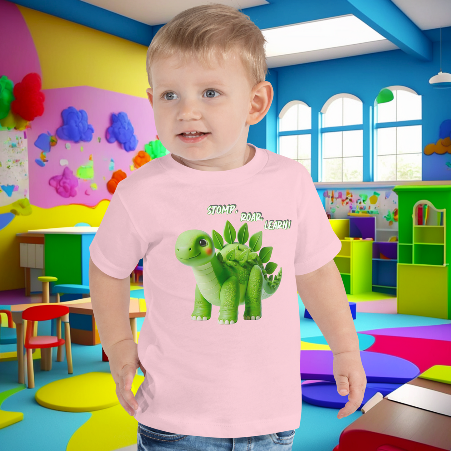 Stomp, Roar, Learn! - Stegosaurus Toddler Tee  (Unisex)