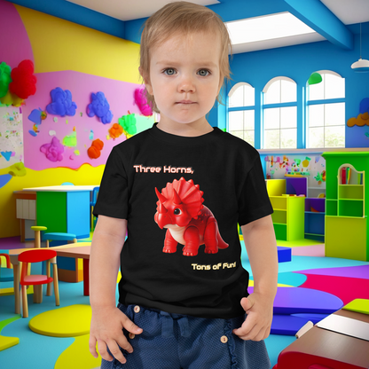 Triceratops Play Toddler Short Sleeve Tee - Three Horns, Tons of Fun!  (Unisex)