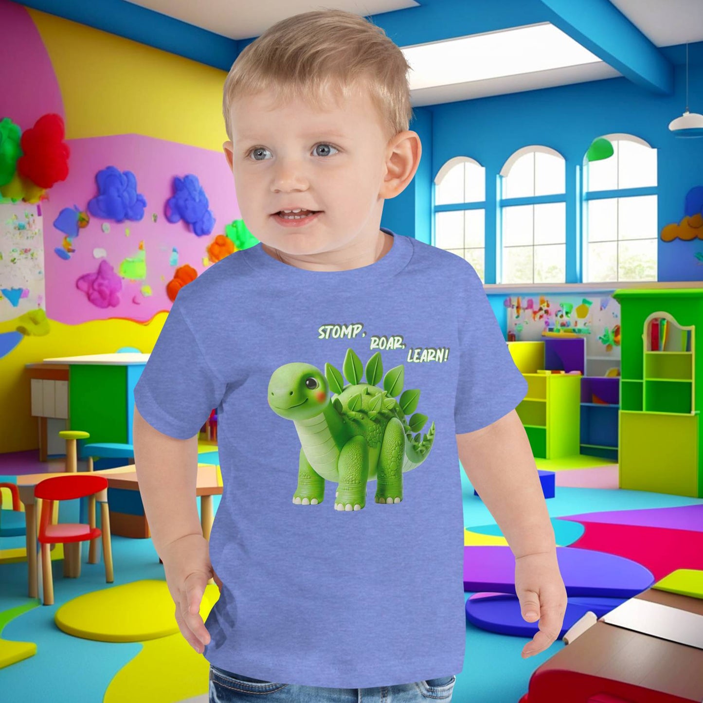 Stomp, Roar, Learn! - Stegosaurus Toddler Tee  (Unisex)