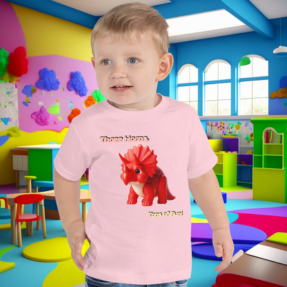 Triceratops Play Toddler Short Sleeve Tee - Three Horns, Tons of Fun!  (Unisex)