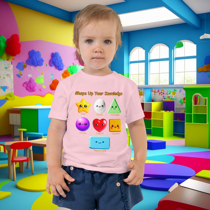 Shape Up Your Knowledge! Toddler Short Sleeve Tee - Early Learning Adventure!  (Unisex)