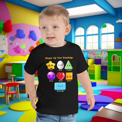 Shape Up Your Knowledge! Toddler Short Sleeve Tee - Early Learning Adventure!  (Unisex)