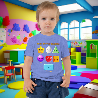 Shape Up Your Knowledge! Toddler Short Sleeve Tee - Early Learning Adventure!  (Unisex)