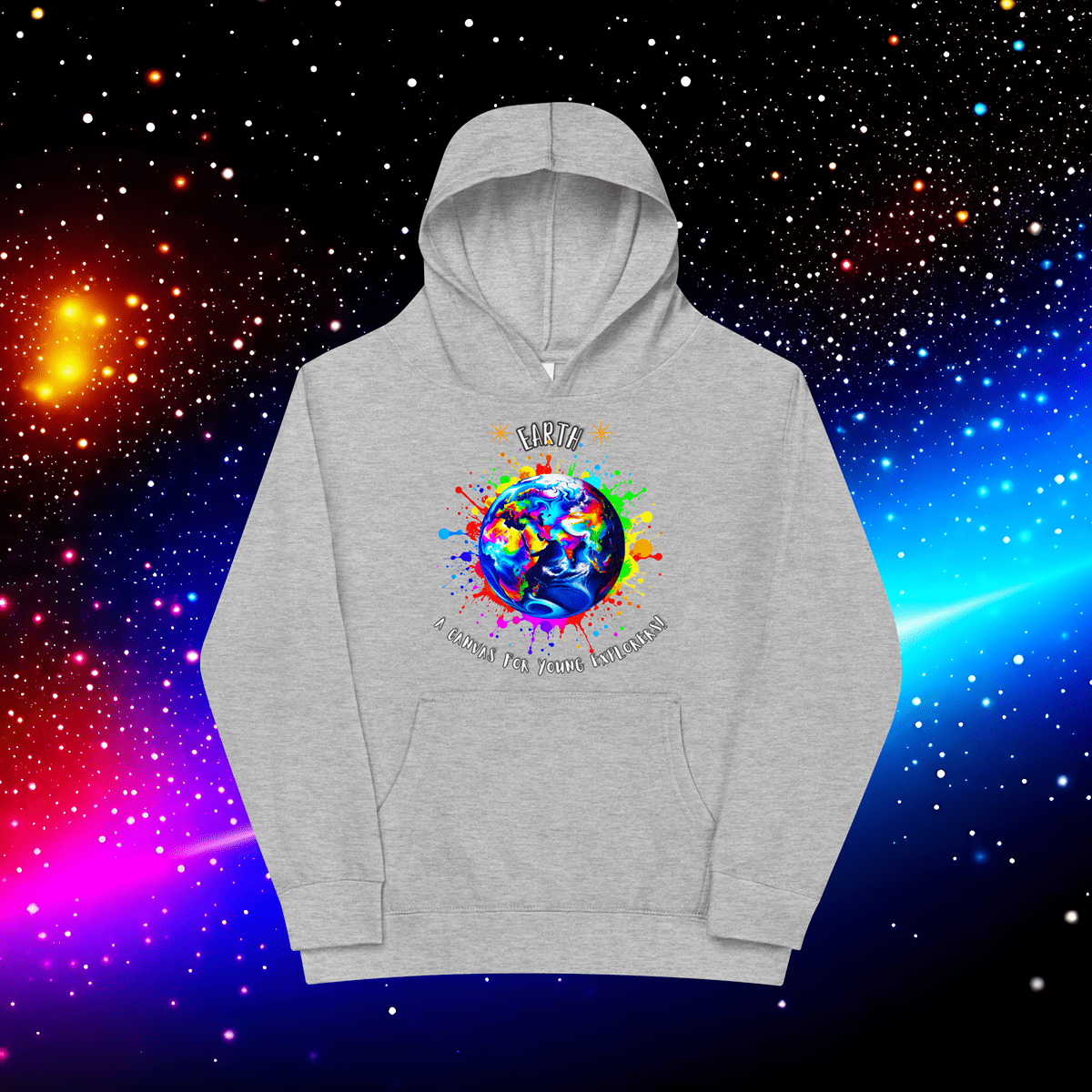 Global Explorer: Kids' Color Splash Fleece Hoodie  (Unisex)